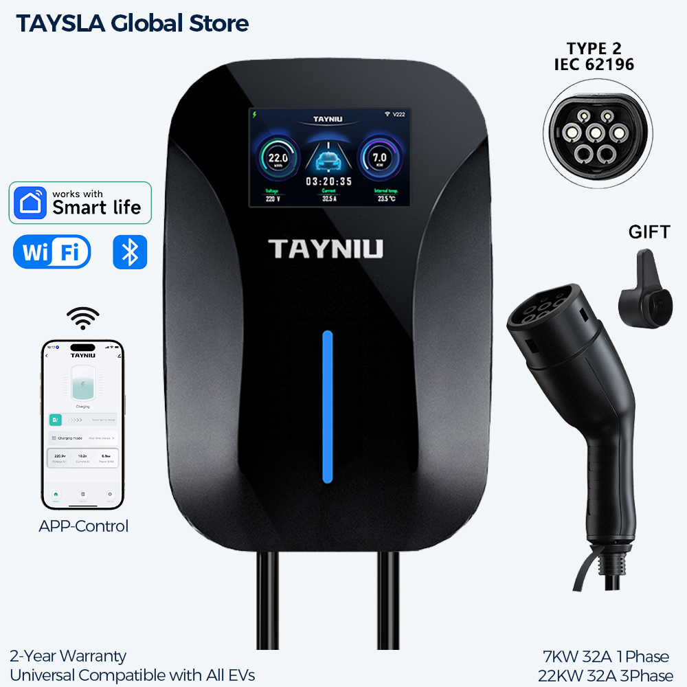 Ev Charger 7Kw Single Phase - 7KW 22KW TAYNIU Home EV Wallbox