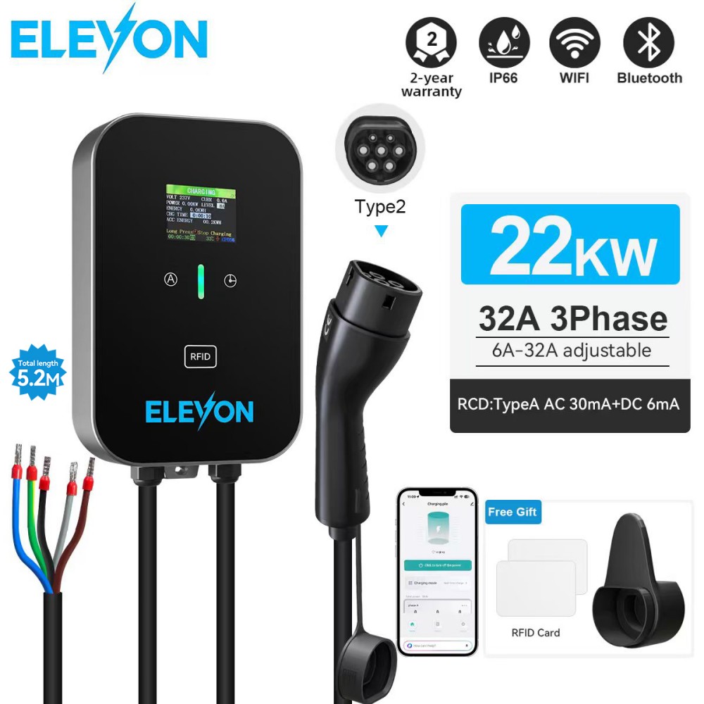 Ev Charger 22Kw Wallbox Type 2 - ELEVON EV Charging Station 22KW Type2