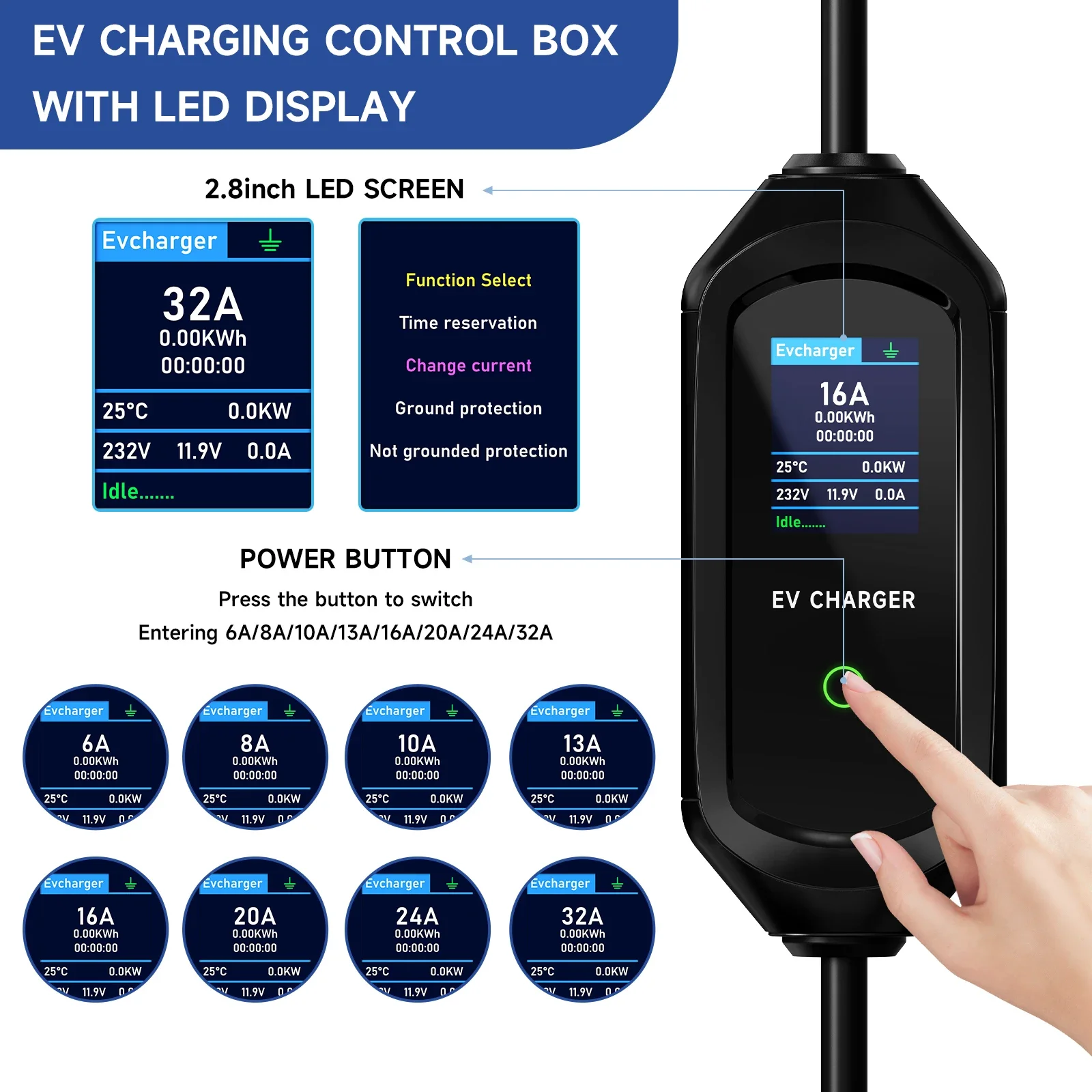 Puppyfc 7.2KW Type1 EV Charger - Portable Ev Charger 16A Adjustable review and price
