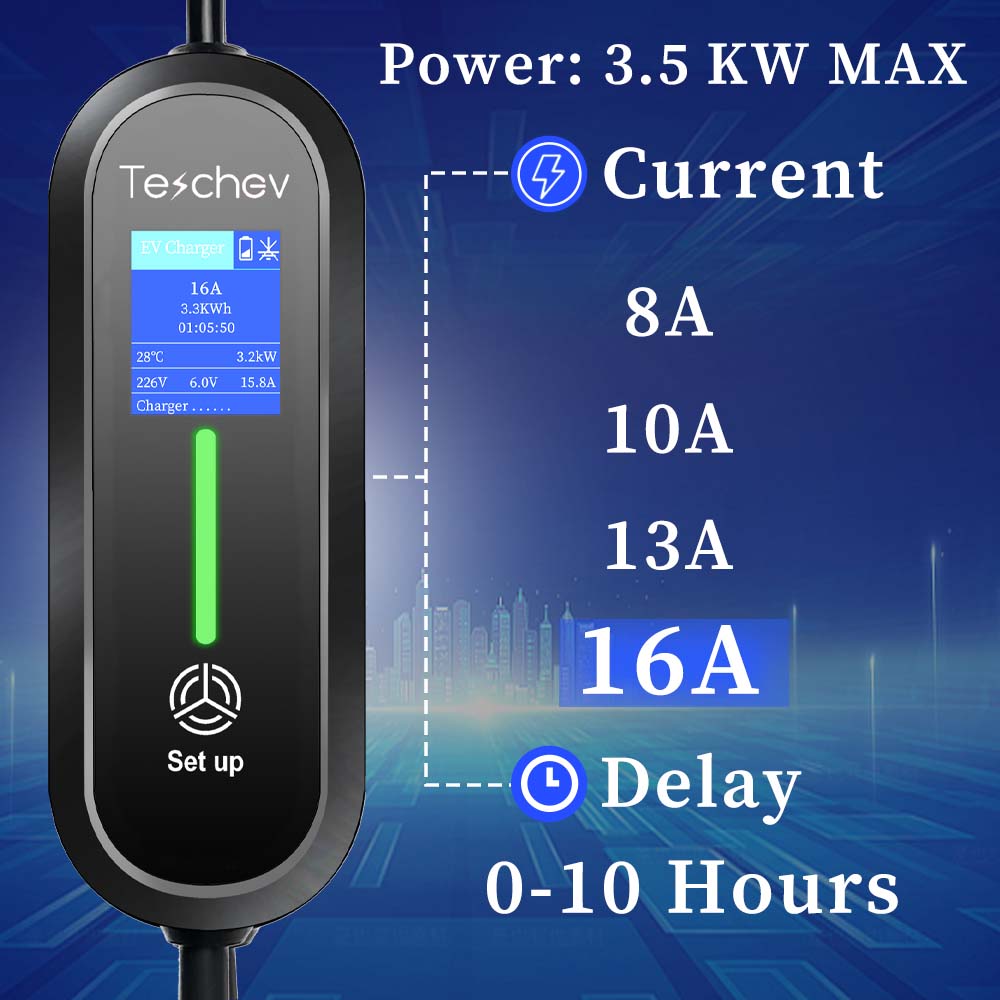 Teschev 3.5kW Type 1 Type 2 GB - Portable Ev Charger 16A Adjustable review and price